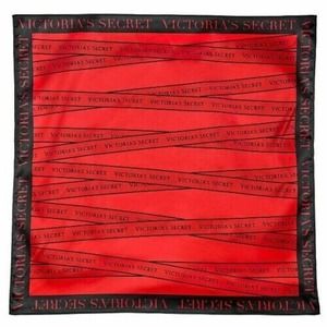 Victoria’s Secret Designer Logo Limited Edition Silky Scarf Red & Black NWT!
